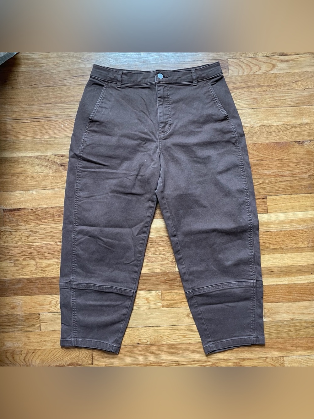 Everlane brown high-waisted barrel pants - size 14